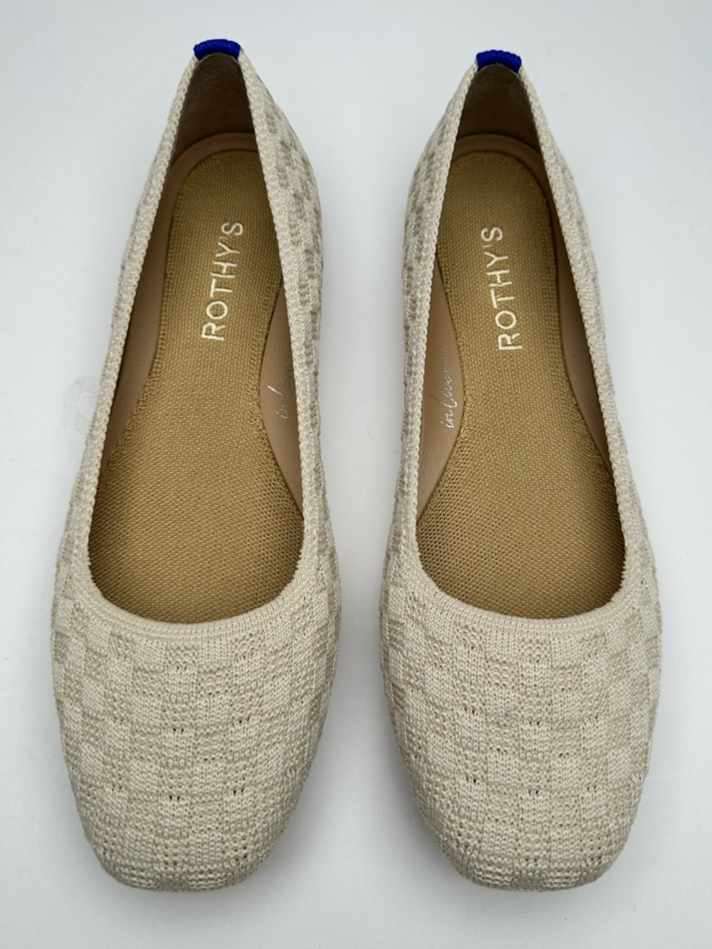 Rothy’s the max square flat, ivory basket weave